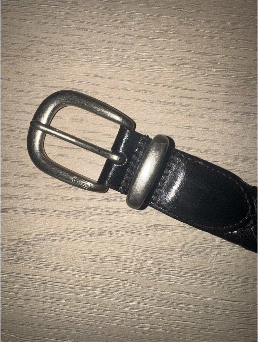 Coach Men's Black Braided/Woven Adjustable Belt, Silver-Tone Buckle, 40
